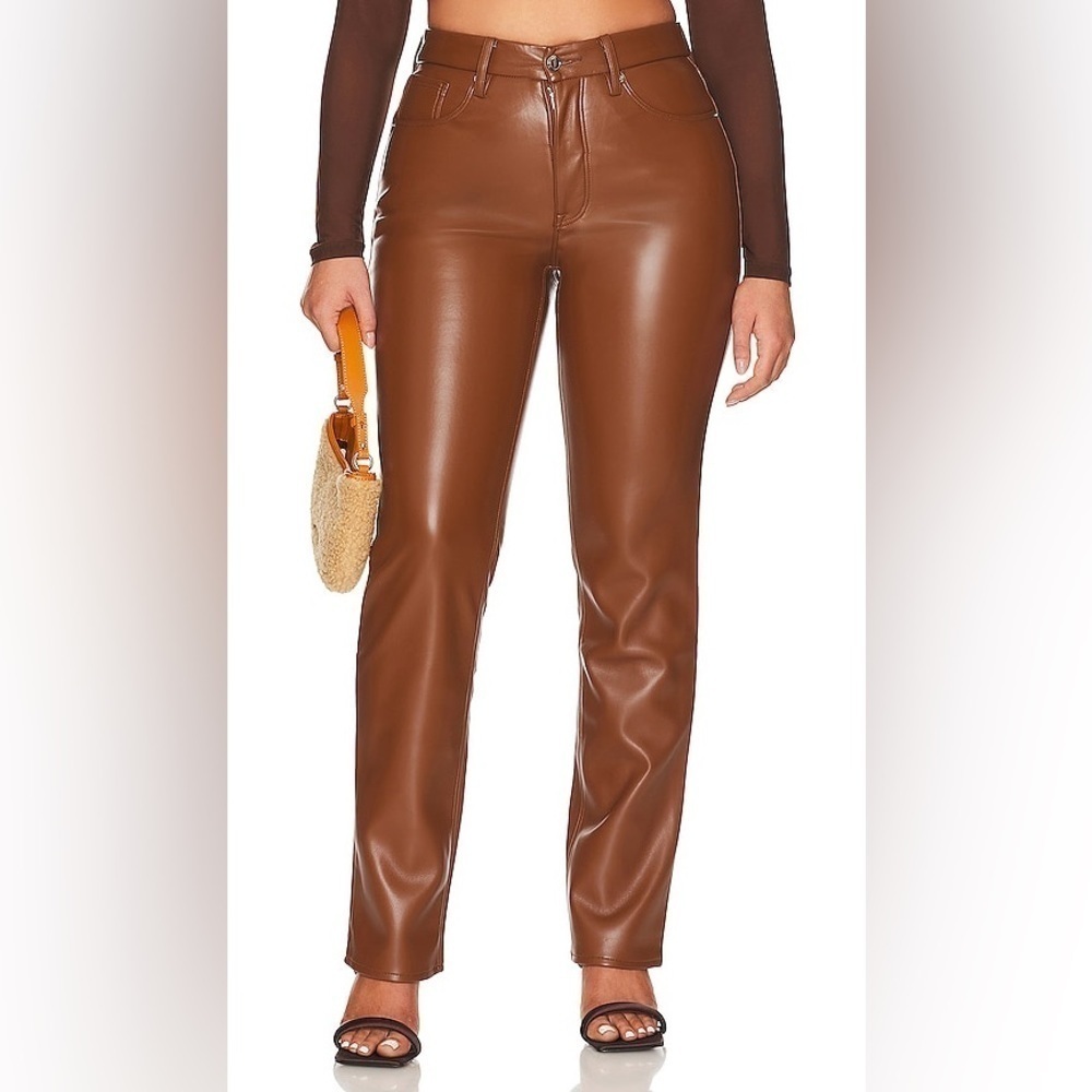 Good American Better Than Leather Good Icon in Burnt Caramel Size 18 - Picture 3 of 10